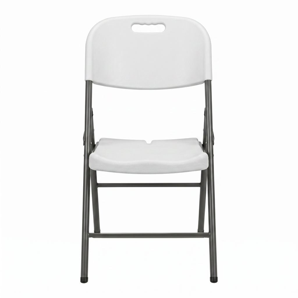Silla plegable blanca L46.5*A50*H87cm panel de 4.5cm