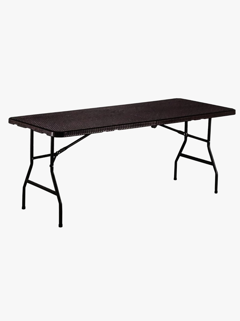 Mesa plegable Rattan de 180*76*74cm, tablero de 4cm 