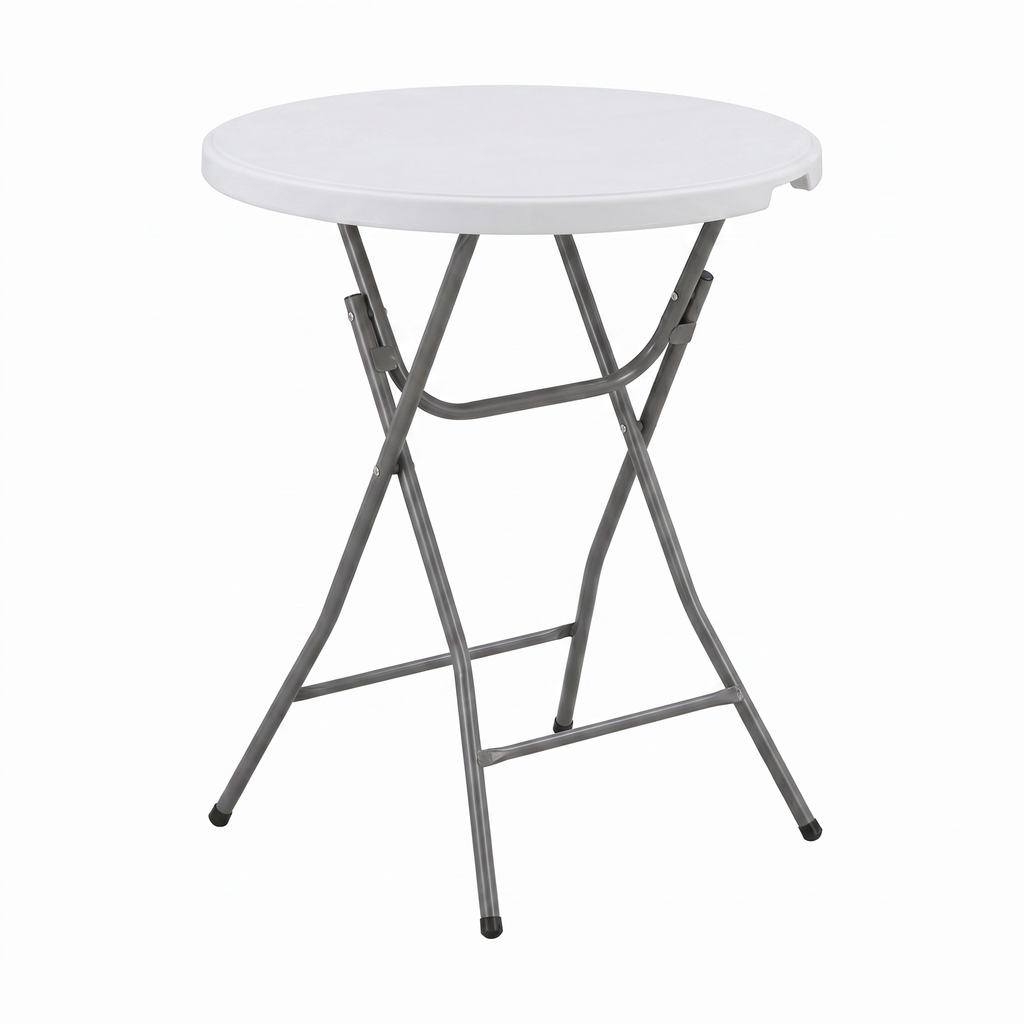 Mesa Coctel Plegable DIA80xh110cm, Tablero de 4.5cm
